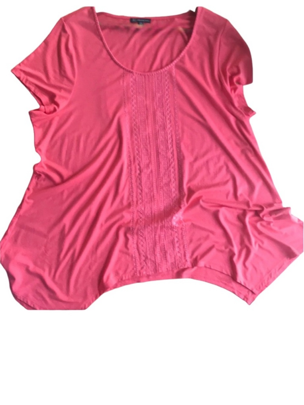Adrianna Papell 3X pink asymmetrical top